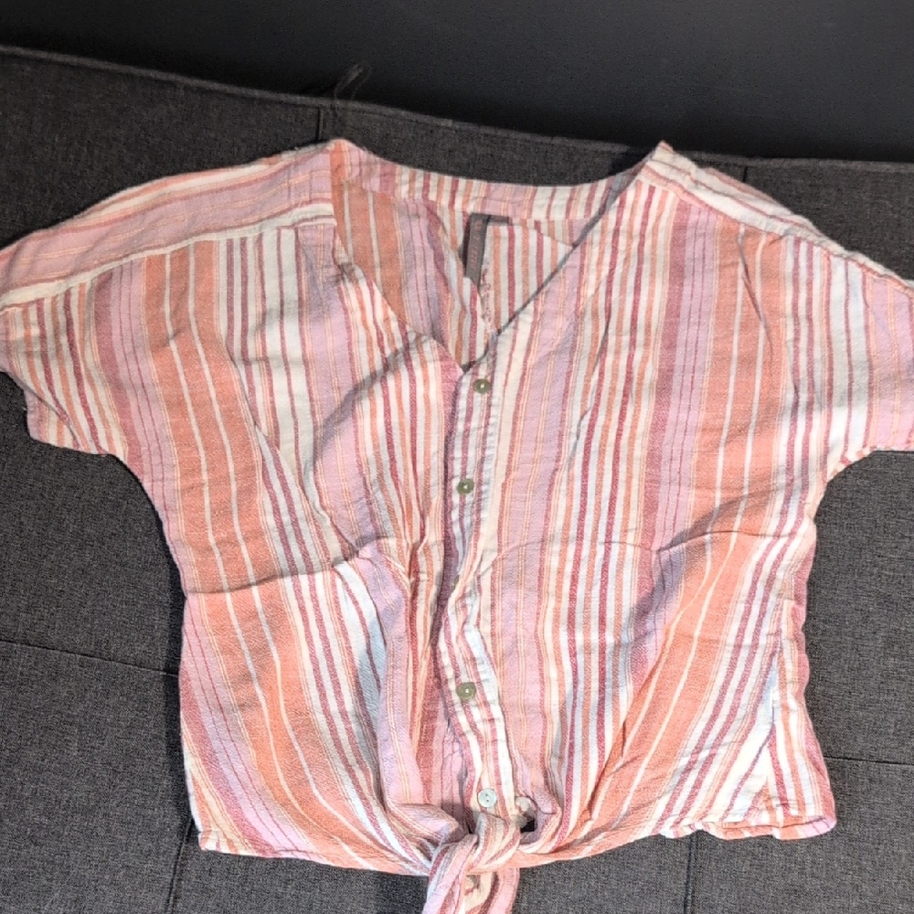 Striped Button-Up Blouse